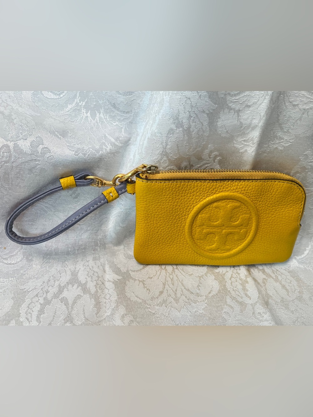 Tory Burch Perry Bombe Leather Colorblock Wristlet with Card Case - Picture 8 of 8